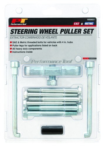 Cal-Van Tools Steering Wheel Puller - Universal Automotive Removal Tool With 5 Screw Sets