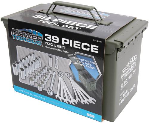 Power Torque Ammo Style Can 39 Piece 3/8 Inch Drive 6, 12 Point