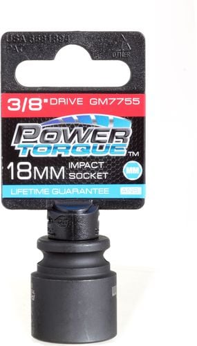 Power Torque 18mm Socket 3/8 Inch Drive 6 Point GM7755 | O'Reilly