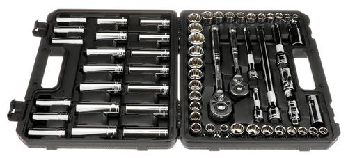 Power Torque 62 Piece 3/8, 1/2 Inch Drive 6 Point SAE, Metric