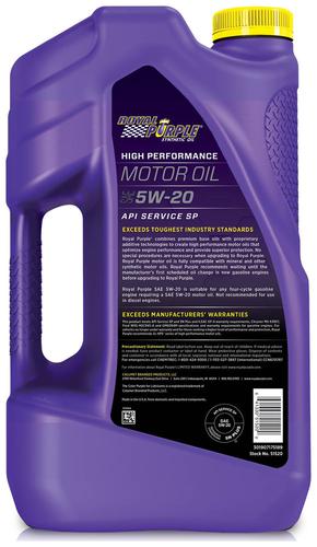 Royal Purple Full Synthetic Motor Oil 5W-20 5 Quart 5205QT | O