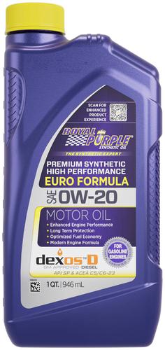 Royal Purple Full Synthetic Motor Oil 0W-20 DexosD 1 Quart 11914