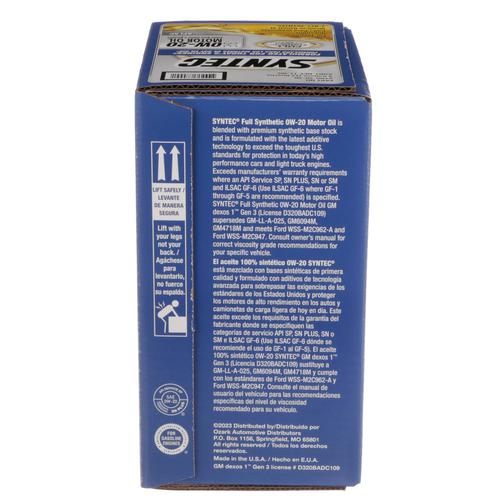 Syntec Full Synthetic Motor Oil 0W-20 3 Gallon SYN0203G | O'Reilly