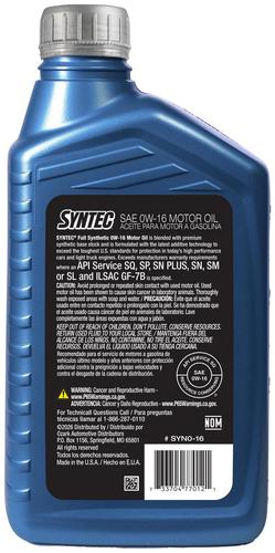 Syntec Full Synthetic Motor Oil 0W-16 1 Quart SYN016 | O'Reilly