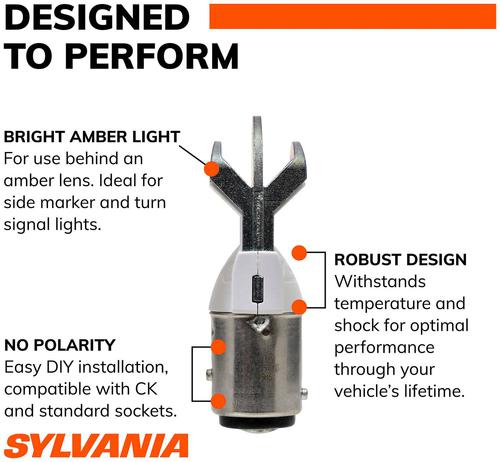 SYLVANIA 1157A High Performance Amber ZEVO LED Mini Bulb (Pack of