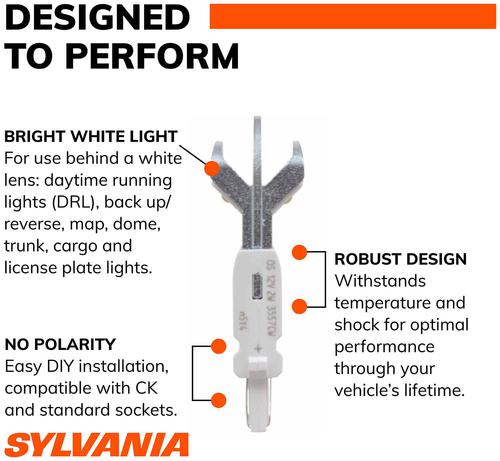 SYLVANIA 3047 High Performance White ZEVO LED Mini Bulb (Pack of 2