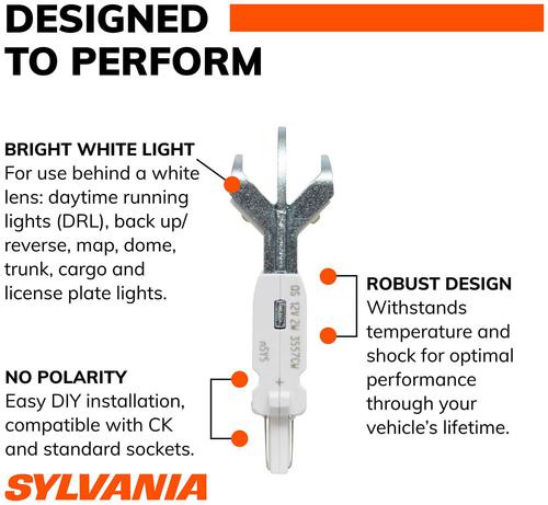 SYLVANIA 3156 High Performance White ZEVO LED Mini Bulb (Pack of 2