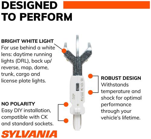 SYLVANIA 4157 High Performance White ZEVO LED Mini Bulb (Pack of 2
