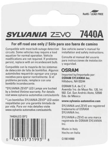 SYLVANIA 7440 High Performance Amber ZEVO LED Mini Bulb (Pack of 2