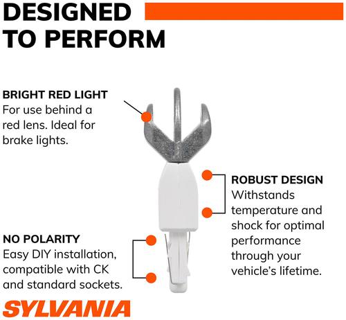 SYLVANIA 7440 High Performance Amber ZEVO LED Mini Bulb (Pack of 2