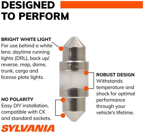 SYLVANIA DE3022 High Performance White ZEVO LED Mini Bulb (Pack of