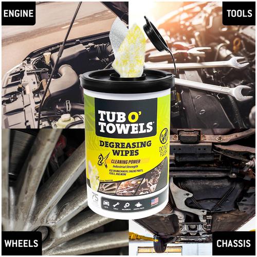Tub O' Towels 75 Count Citrus Heavy Duty Degreasing Wipes TW75DG