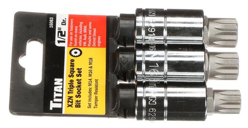 トリオ Titan 3 Piece 1/2 Inch Drive Tamper-Resistant Triple Square Metric