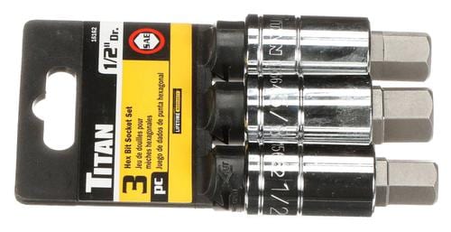 Titan 3 Piece 1/2 Inch Drive Hex SAE Socket Set 16162 | O'Reilly