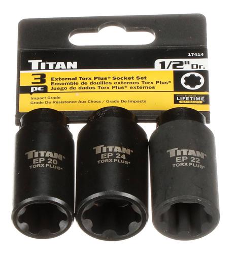 Titan 3 Piece 1/2 Inch Drive Male Star Socket Set 17414 | O'Reilly