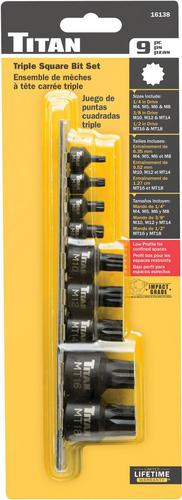 Walnuts4点セット Titan 9 Piece 1/4, 3/8, 1/2 Inch Drive 12 Point Metric Socket Set