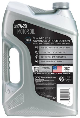Valvoline Advanced Full Synthetic Motor Oil 0W-20 5 Quart