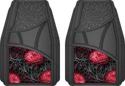 Custom Accessories Black Lotus Molded Rubber Polymer Floor Mat Set  image