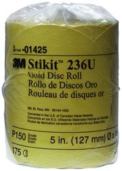 3M 5 Inch Diameter P150 Grit Gold Paper Disc Roll  image