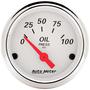 Auto Meter Arctic White 2-1/16 Inch Oil Pressure Gauge