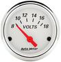 Auto Meter Arctic White 2-1/16 Inch Voltmeter Gauge