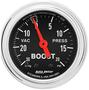 Auto Meter Traditional Chrome 2-1/16 Inch Boost/Vacuum Gauge