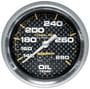 Auto Meter Carbon Fiber 2-5/8 Inch Oil Temperature Gauge