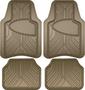 Custom Accessories Armor All Tan Classic Molded Rubber Polymer Floor Mat Set