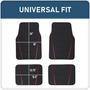 Custom Accessories Black, Red Sport Vegan Leather Floor Mat Set
