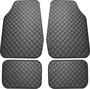 Custom Accessories Black Quilted Vegan Leather Floor Mats