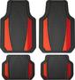 Custom Accessories Black, Red Sport Molded Rubber Polymer Floor Mat Set
