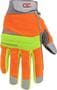 Custom Leathercraft Flex Grip Large Lime, Orange High Dexterity Work Gloves