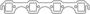 Cometic Rectangle Port Fiber, Graphite, Stainless Steel (HTS) Exhaust Manifold Gasket