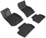 3D Mats Kagu Black Embossed Pattern Thermoplastic Rubber (TPR) Floor Mat Set