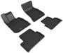 3D Mats Kagu Black Embossed Pattern Thermoplastic Rubber (TPR) Floor Mat Set