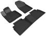3D Mats Kagu Black Embossed Pattern Thermoplastic Rubber (TPR) Floor Mat Set