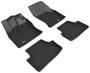 3D Mats Kagu Black Embossed Pattern Thermoplastic Rubber (TPR) Floor Mat Set
