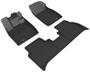 3D Mats Kagu Black Embossed Pattern Thermoplastic Rubber (TPR) Floor Mat Set