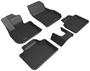 3D Mats Kagu Black Embossed Pattern Thermoplastic Rubber (TPR) Floor Mat Set