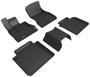 3D Mats Kagu Black Embossed Pattern Rubber Floor Mat Set
