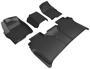 3D Mats Kagu Black Embossed Pattern Thermoplastic Rubber (TPR) Floor Mat Set
