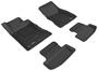 3D Mats Kagu Black Embossed Pattern Thermoplastic Rubber (TPR) Floor Mat Set
