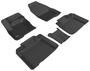 3D Mats Kagu Black Embossed Pattern Thermoplastic Rubber (TPR) Floor Mat Set