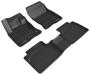 3D Mats Kagu Black Embossed Pattern Thermoplastic Rubber (TPR) Floor Mat Set
