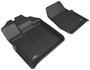 3D Mats Kagu Black Embossed Pattern Thermoplastic Rubber (TPR) Floor Mat Set