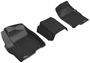 3D Mats Black Embossed Pattern Thermoplastic Rubber (TPR) Floor Mat Set