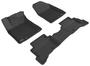 3D Mats Kagu Black Embossed Pattern Thermoplastic Rubber (TPR) Floor Mat Set