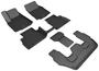 3D Mats Kagu Black Embossed Pattern Thermoplastic Rubber (TPR) Floor Mat Set