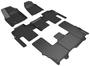 3D Mats Black Embossed Pattern Thermoplastic Rubber (TPR) Floor Mat Set