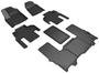 3D Mats Black Embossed Pattern Thermoplastic Rubber (TPR) Floor Mat Set